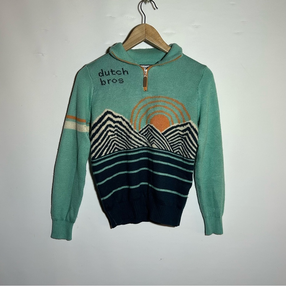 Dutch Bros Teal V-Neck Sweater